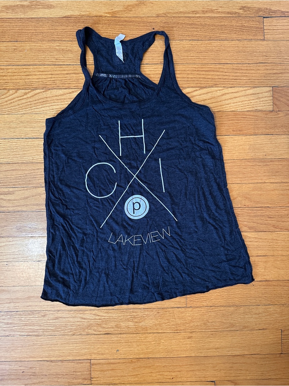 Pure Barre Lakeview Graphic Racerback Tank Top - Black